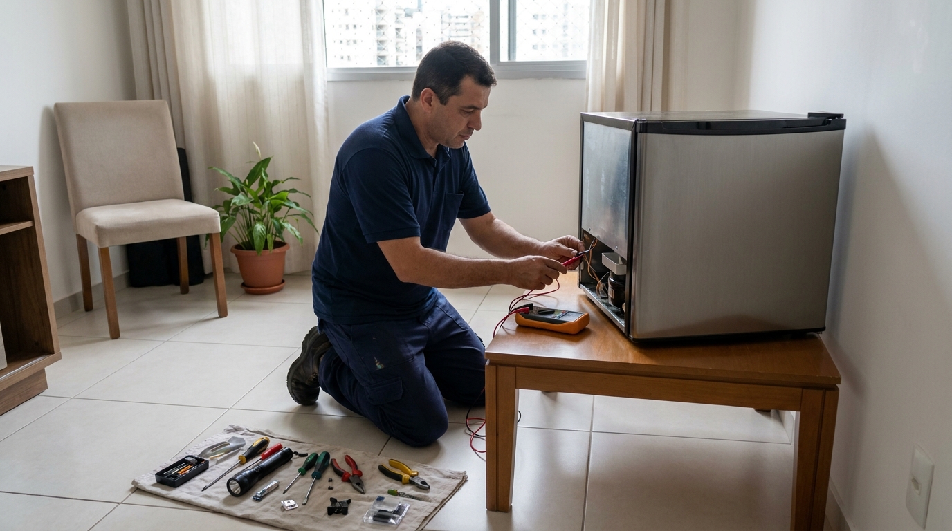 Técnico de conserto de frigobar em residência em Cascavel‑PR